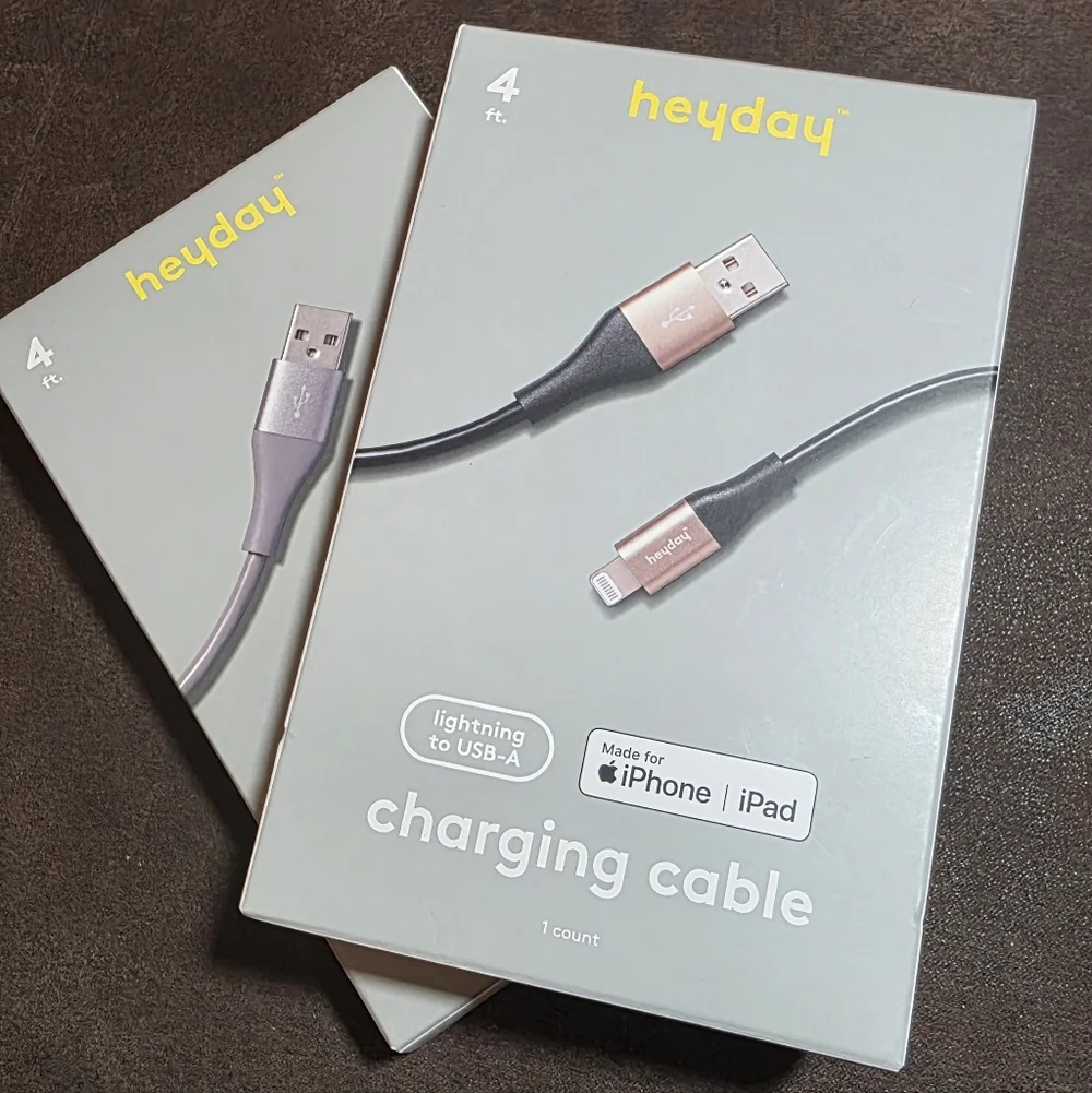 Iphone Charger Bundle- Heyday Gray/Black Charging Cable (2) Pack
